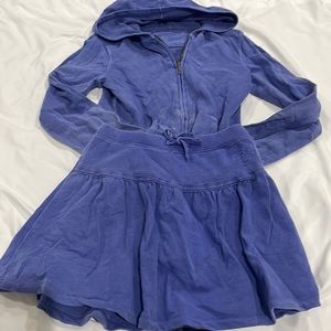 Adorable two-piece hoodie and skort set. Jacket Sz large. Skort is a sz medium